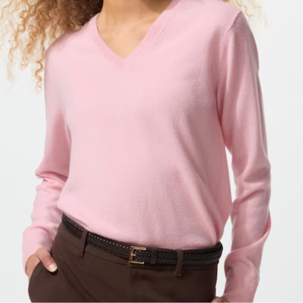 Lord & Taylor Soft Pink Knit Top 100% Merino wool